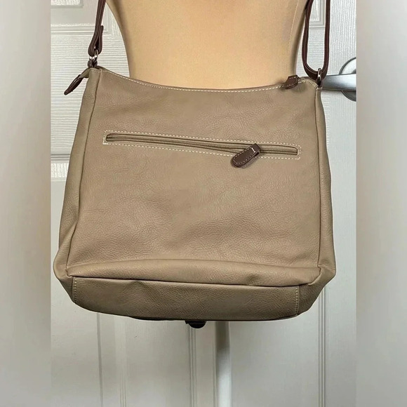 MultiSac Two tone brown multi compartment organizer bag handbag crossbody - Picture 4 of 8